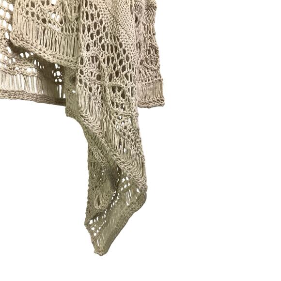 Boston Proper Cardigan Womens Sz XS Beige Crochet Drapey Open Front NWT - Picture 6 of 10